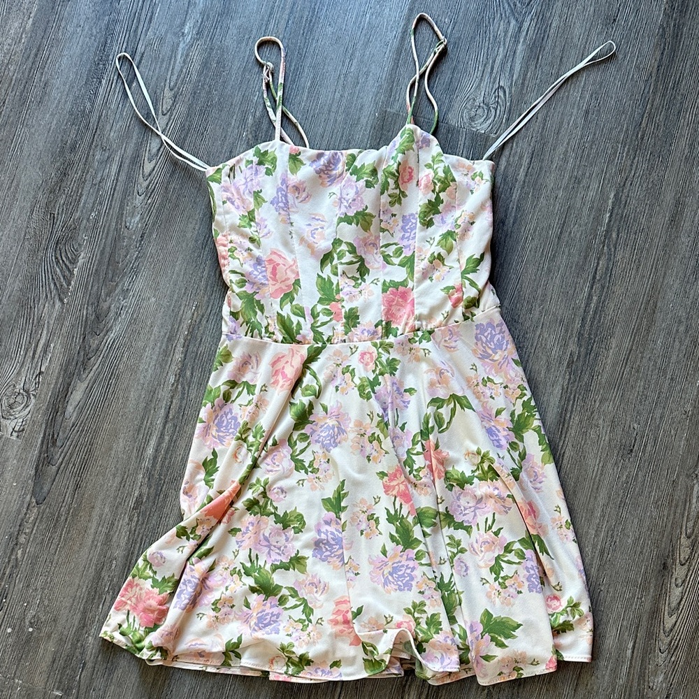 Zara Floral Dress - Pink, Green, Purple